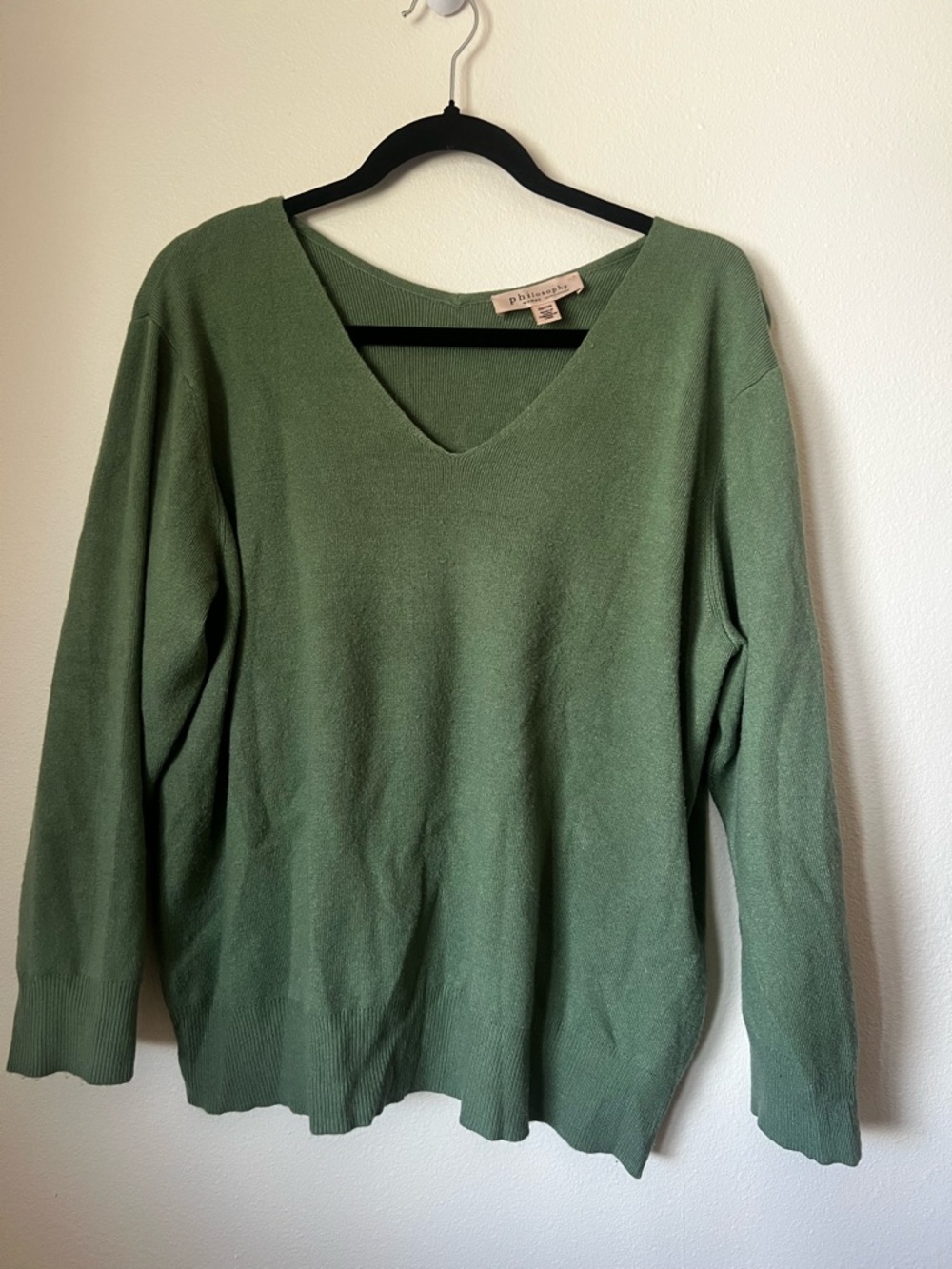 Philosophy Woman Sage Green Knit Sweater 2X Lightweight Casual Basic